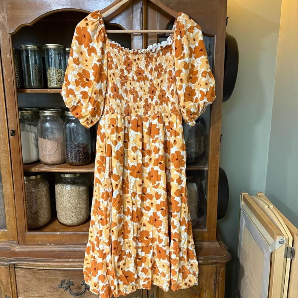 Pol Women's Orange and Yellow Dress